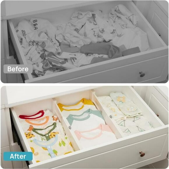 Adjustable Drawer Dividers 8 Pack Expandable Closet Dresser Organizer Set - Picture 5 of 7